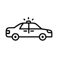 Police Car Icon for Law Enforcement and Security Themes