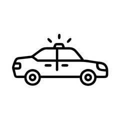 Police Car Icon for Law Enforcement and Security Themes