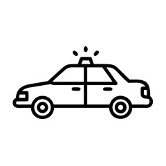 Police Car Icon for Law Enforcement and Security Themes