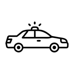 Police Car Icon for Law Enforcement and Security Themes