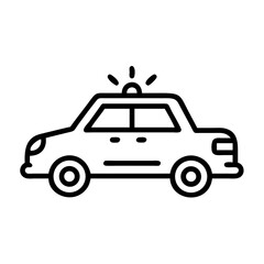 Police Car Icon for Law Enforcement and Security Themes