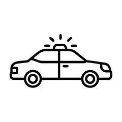 Police Car Icon for Law Enforcement and Security Themes