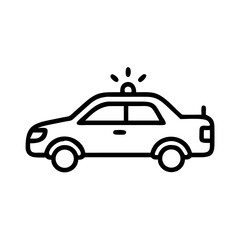 Police Car Icon for Law Enforcement and Security Themes