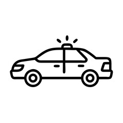 Police Car Icon for Law Enforcement and Security Themes