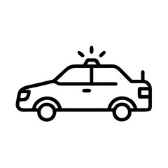 Police Car Icon for Law Enforcement and Security Themes