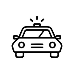Police Car Icon for Law Enforcement and Security Themes