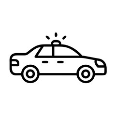 Police Car Icon for Law Enforcement and Security Themes
