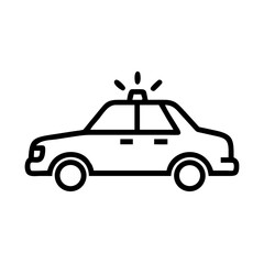 Police Car Icon for Law Enforcement and Security Themes