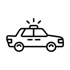 Police Car Icon for Law Enforcement and Security Themes