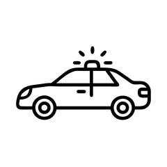 Police Car Icon for Law Enforcement and Security Themes