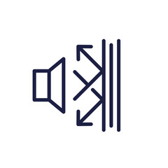 acoustic isolation icon, soundproofing line vector