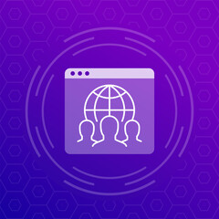 outsource icon with online workers