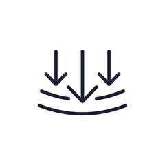 pressure impact icon, line vector pictogram