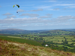 Paraglider above Kingtor on Dartmoor