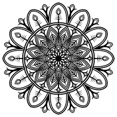 black and white floral ornament