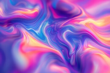 Obraz premium Vibrant Psychedelic Abstract Art With Swirling Rainbow Hues And Ethereal Textures For A Dreamy Surreal Composition