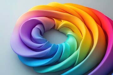 a vibrant rainbow-colored spiral on a light gray background