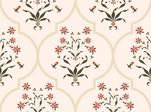 Hand drawn colourful geometric flowers, seamless patterns with floral for fabric, textiles, clothing, wrapping paper, backdrop, banner, illustration, abstract backgrounds.
