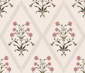 Hand drawn colourful geometric flowers, seamless patterns with floral for fabric, textiles, clothing, wrapping paper, backdrop, banner, illustration, abstract backgrounds.
