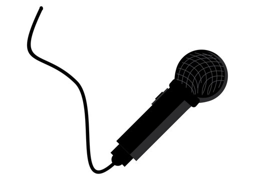 Microfone preto com fio longo utiliado por m&uacute;sicos