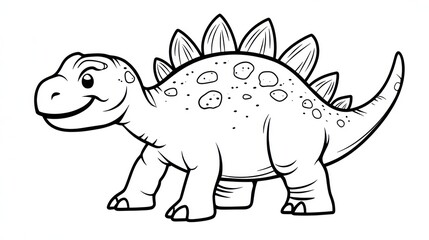 Cartoon Stegosaurus Coloring Page