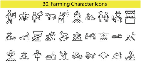  Farming Character Icons set file.