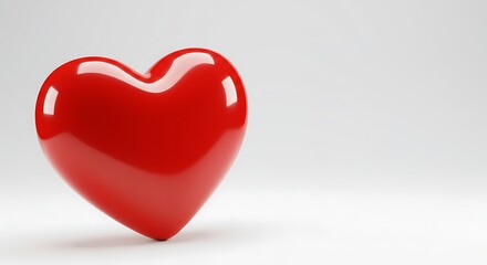 Obraz premium Vibrant Red Heart: 3D Render, Glossy Texture AI Generated