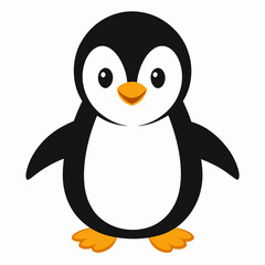 Obraz premium penguin on the snow Vector icon illustration silhouette Graphics design white background 