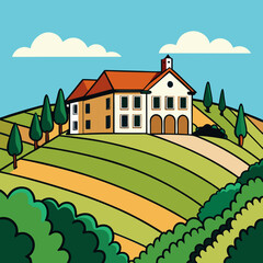 landscape with houses