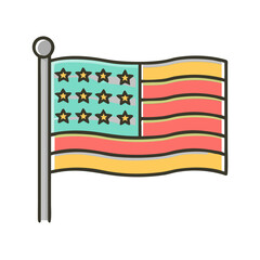 american flag and money