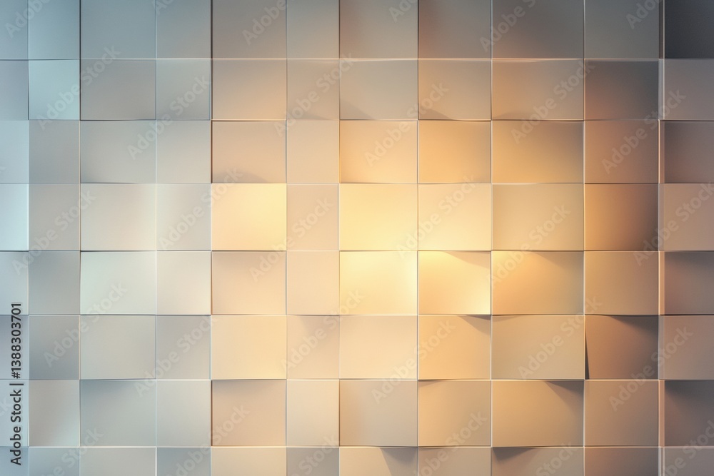 Aufkleber Modern checkerboard pattern with gradient shading and elegant lighting effects in soft tones