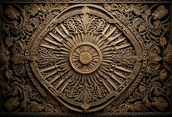 Naklejka premium A decorative panel with a circular design on it.