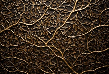 A gold tree of life on a black background.