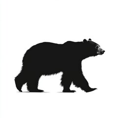 Fototapeta premium Polar Bear Silhouette, Isolated Illustration on a White Background