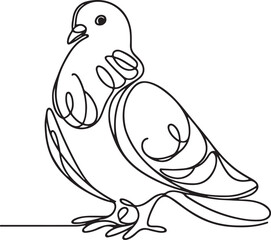 Minimalistic Pigeon Line Drawing – Vector Design