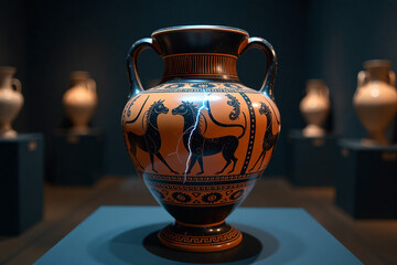 Ancient Greek Amphora with Lightning Crack
