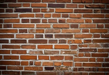 Fototapeta premium A red brick wall with a black background.