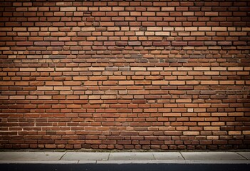 A red brick wall with a black background.