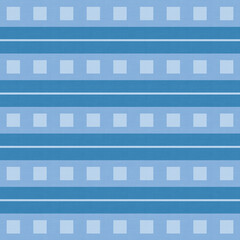 Obraz premium Cool blue horizontal stripe pattern with repeating square details and subtle texture, ideal for modern wallpapers, digital backgrounds, corporate design, branding, textiles, clean graphic projects.