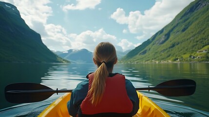 Fototapeta premium Serene nature kayak view pictures
