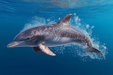 Fototapeta premium Dolphin Swimming Underwater