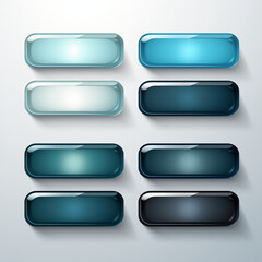 glass buttons for web and apps isolated