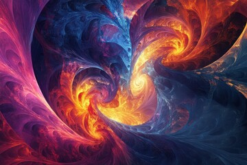 Vibrant Fractal Designs in Bright Colors Perfect for Modern Digital Backgrounds and Art Projects