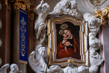 Fototapeta premium Interior and architectural details of the University Church in Wrocław, Poland.