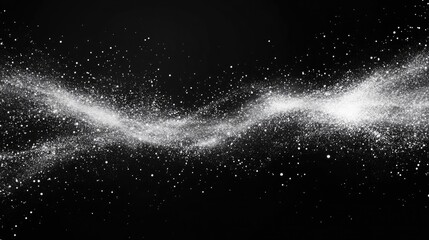 Obraz premium Ethereal Stream of Stardust Cascading Gently Through a Dark Void Creating a Tranquil Cosmic Scene Full of Wonder