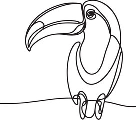 Toucan Line Drawing in Vector Format © Tanzu