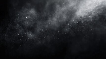 Obraz premium Illuminated particles resembling cosmic stardust suspended in a dark atmospheric setting, creating a mesmerizing and abstract visual ideal for artistic photography and design