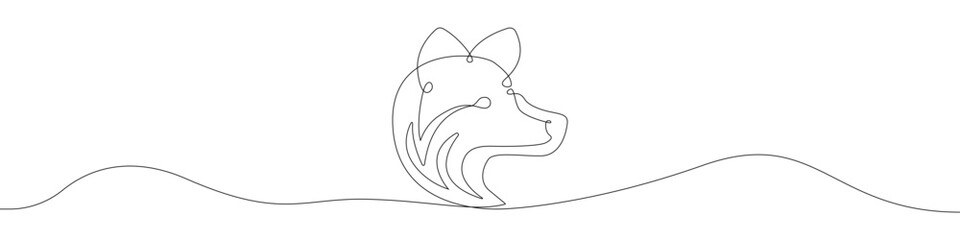 Obraz premium Fox icon line continuous drawing vector. One line Wild fox icon vector background. Fox icon. Continuous outline of a Fox icon.