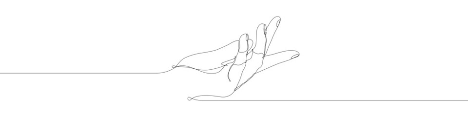 Gentle hand icon line continuous drawing vector. One line Gentle hand icon vector background. Gentle palm icon. Continuous outline of a Gentle icon.