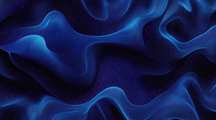 Obraz premium Abstract Blue Waves with Fine Lines and Sparkling Dots, Highlighting Geometric Patterns and Depth